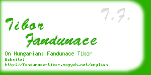 tibor fandunace business card